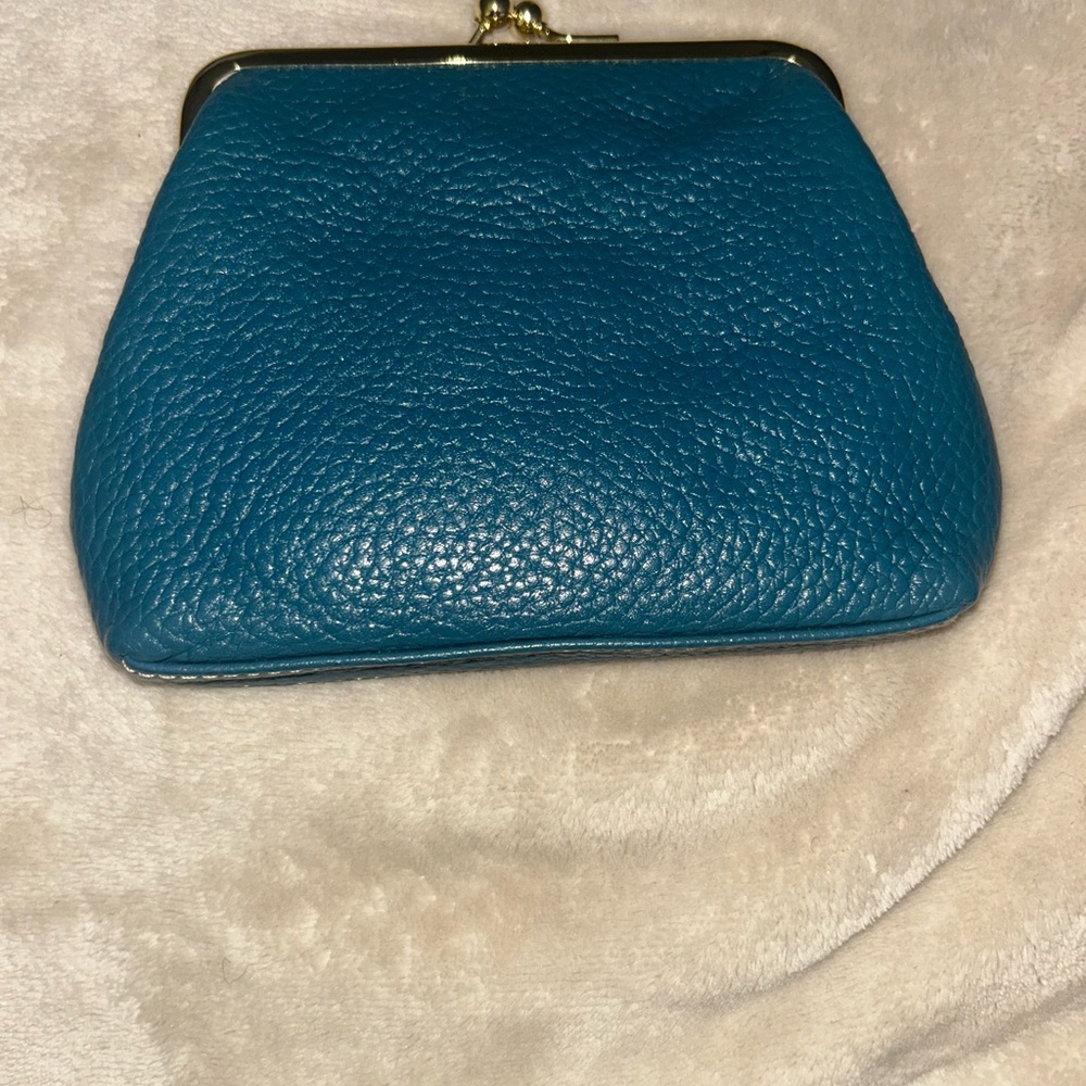 Dooney & Bourke Teal Leather Clutch - Picture 2 of 2
